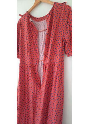 Довга сукня ярусна у квітковий принт5 фото