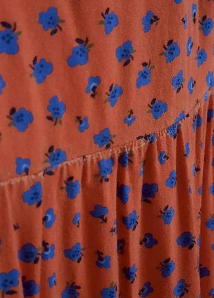 Довга сукня ярусна у квітковий принт8 фото