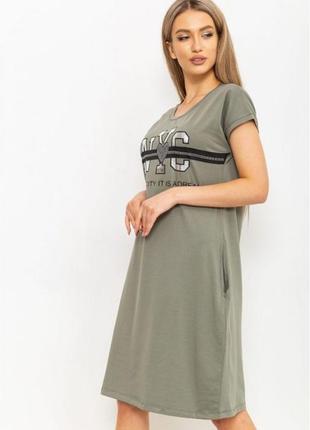 Платье женское повседневное с принтом, цвет оливковое, размер 4xl, xxxl, xxl, xl, l, l, m