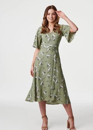 Миди платье на запах с птичками izabel london 18