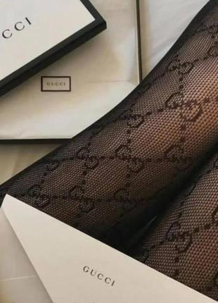 Трендові ажурні колготи колготки дрібна сітка ґудзики gucci