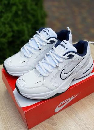 Кроссовки мужские nike air monarch белые синие / кросівки чоловічі найк аир монарх сині кроссы2 фото