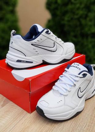 Кроссовки мужские nike air monarch белые синие / кросівки чоловічі найк аир монарх сині кроссы8 фото