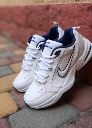 Кроссовки мужские nike air monarch белые синие / кросівки чоловічі найк аир монарх сині кроссы10 фото