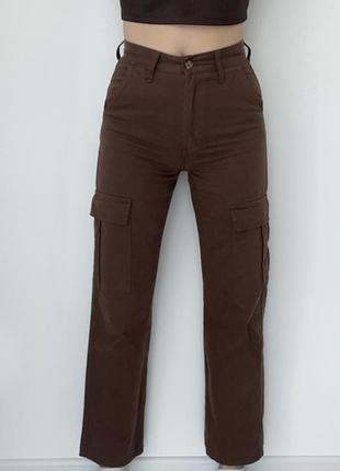 Прямые джинсы карго, штаны с карманами2 фото
