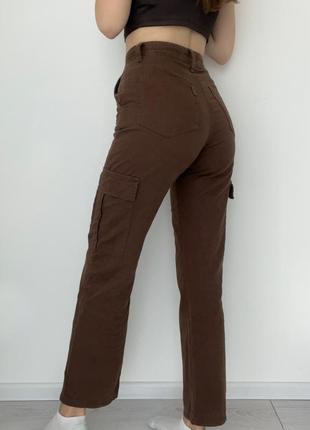 Прямые джинсы карго, штаны с карманами4 фото