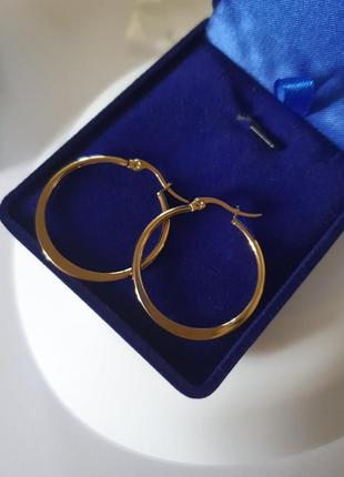 Жіночі круглі сережки кільця з медичної сталі1 фото