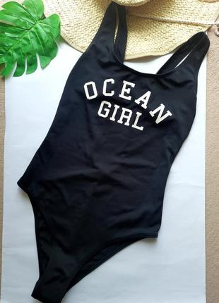 Черный слитный купальник c&a ocean girl