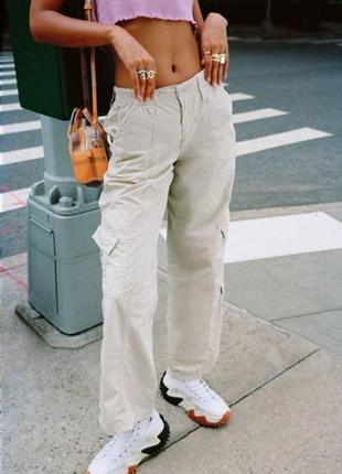 ❤️котонові довгі брюки карго кльош літні легкі штани вільні🔥мілітарі😱оверсайз стиль 90, 00-х 👖