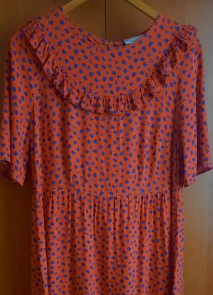 Довга сукня ярусна у квітковий принт2 фото