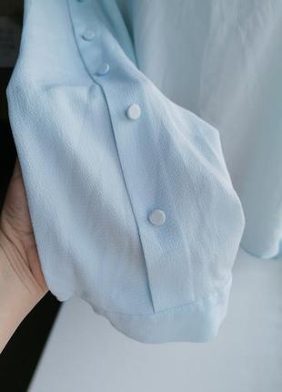 Блузка небесно-голубая рукава с пуговицами батал большой размер primark (к101)3 фото