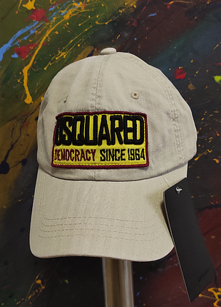 Dsquared 2кепка дисквайред 2 бежевая бейсболка новая блайзер большой лого icon