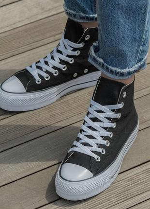 Кроссовки converse chuck taylor all star lift hi black9 фото