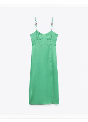 Сатиновое платье zara размер s