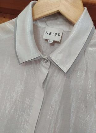 Рубашка, от reiss, серебристая3 фото