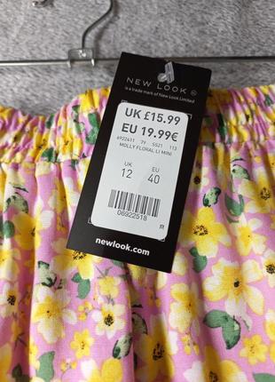 Брендовая цветочная женская юбка new look размер 12 (m-l)3 фото