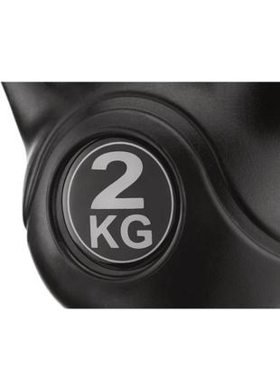 Гиря виниловая gymtek 2 кг черный, гиря для crossfit (кроссфит) винилова гиря в пластике5 фото