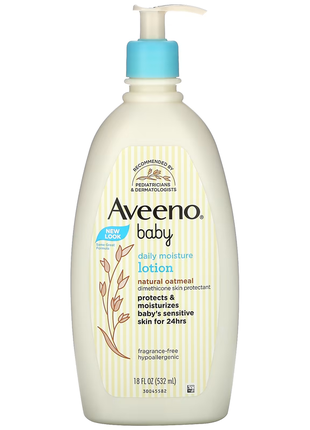 Aveeno, baby, увлажняющий лосьон для ежедневного применения, без отдушки, 532 мл