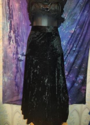 Готическая бархатная велюровая юбка1 фото