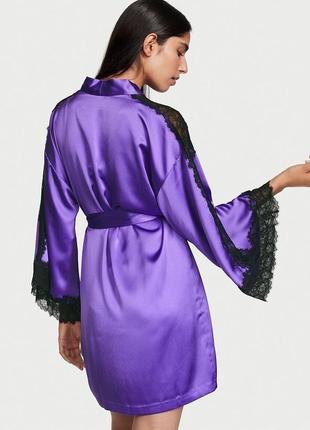 Фиолетовый сатиновый халат victoria’s secret2 фото
