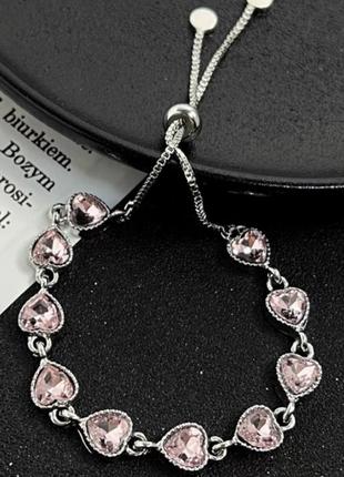 Браслет з сердечками срібний браслет