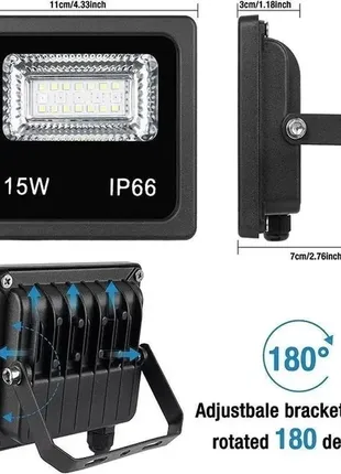 Уличный прожектор smart led 15w ip66 rgb bluetooth с приложением1 фото