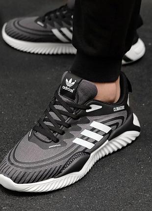 Мужские кроссовки летние сетка adidas climacool black grey