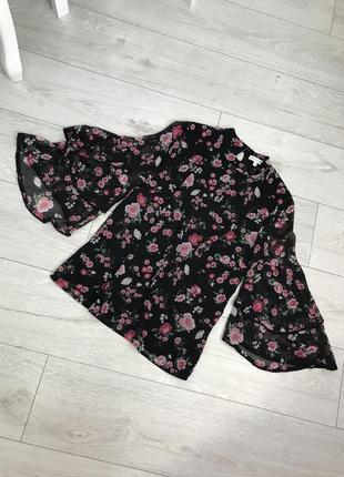 Шифоновая блуза в цветочный принт warehouse