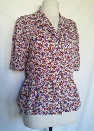 100% вискоза, женская блуза, блузка, натуральная, вискозная рубашка, штапель. мелкий цветок9 фото