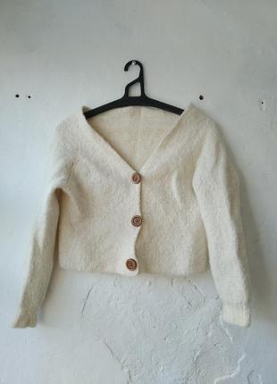 Теплая шерстяная женская кофта джемпер