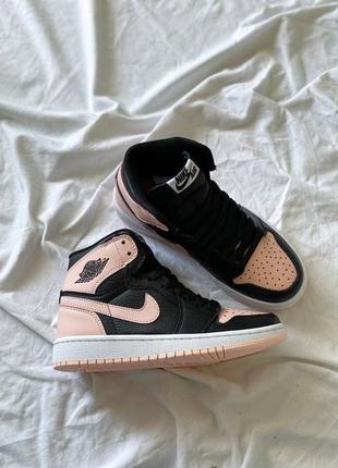 Женские кроссовки nike air jordan 1 retro mid patent pink toe скидка sale / smb