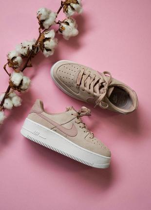 Шикарні жіночі кросівки nike air force 1 pink sage 😍 (весна/ літо/ осінь)