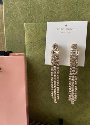 Длинные серьги с камнями kate spade