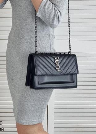 Женский стильный каркасный клатч, сумка хорошо держит форму кросс боди черная2 фото
