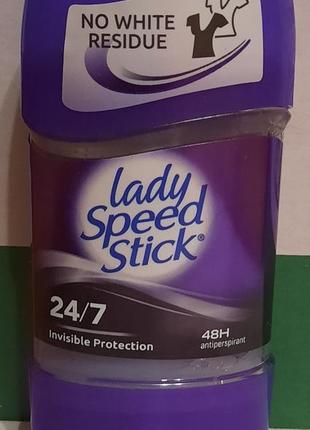 Антиперспірант гелевий - lady speed stick 24/7 invisible, 65 г