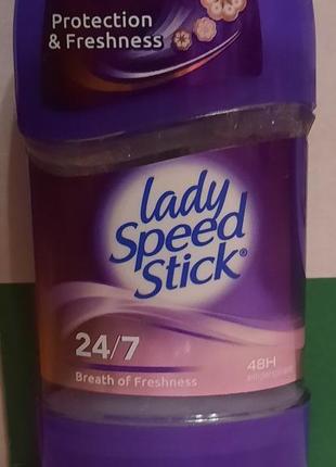 Антиперспирант гелевый - lady speed stick 24/7 breath of freshness, 65 г1 фото