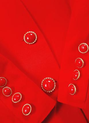 Шикарный льняной удлиненный пиджак в красивом красном цвете, clement design paris,  p.38-404 фото