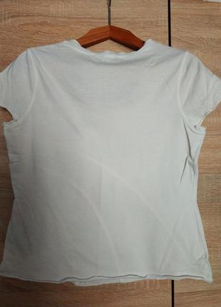 Турецкая хлопковая белая футболочка с прошвой2 фото