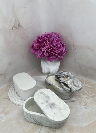 Овальное кашпо для заливки свечи