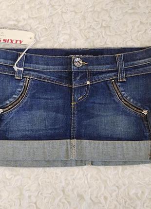 Стильна джинсова міні юбка спідниця miss sixty, італія, р.xs/s
