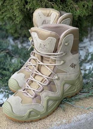 Берці демісезонні / тактичне армійське взуття на мембрані ak tactical gtx hi (coyote)1 фото