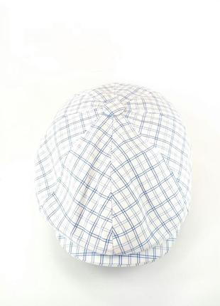 Восьмиклинка кепка клетчатая хулиганка летняя белая в клеточку 58-59 59-60 острые...