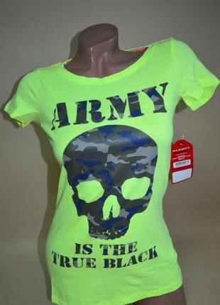 Красивая женская футболка alcott италия, спинка . армия