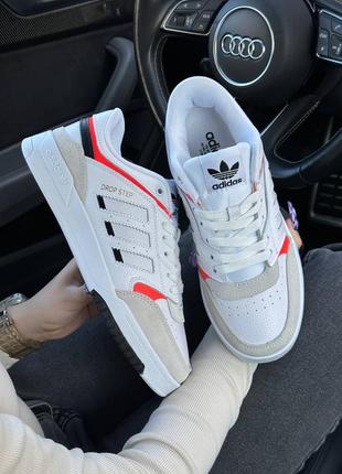 Женские кроссовки adidas drop step white orange адидас
