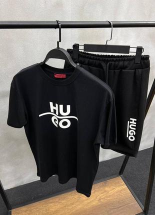 Летящий дерзкий спортивный костюм hugo boss черный летний костюм hugo boss