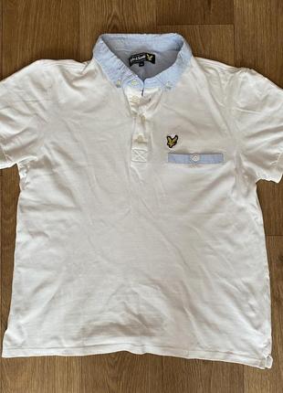 Футболка polo lyle &amp; scott белая1 фото