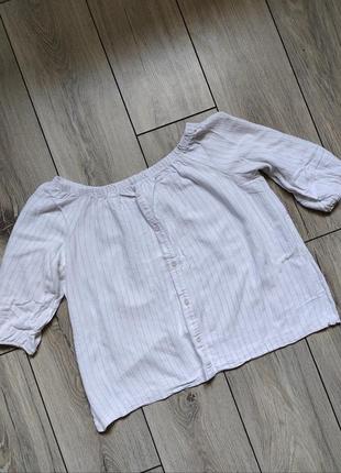 Белая блузка блуза с открытыми плечами