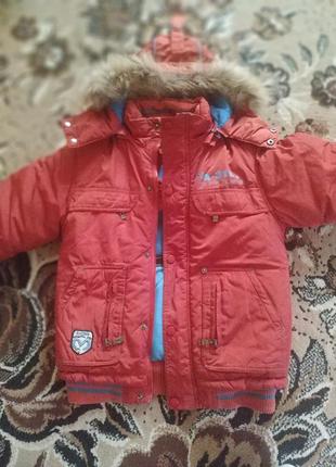 Зимняя куртка для мальчика, кико kiko, размер 116 на 4,5-6 лет