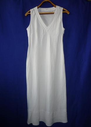 George біле натуральне довге плаття сарафан 55% льон 45% віскоза р 16