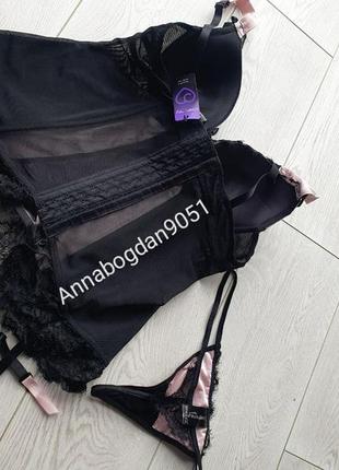 Корсет стринги набор сексуальный эротический нижнее белье рубашка пеньюар комбинация love&...